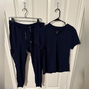 Med couture navy scrub set